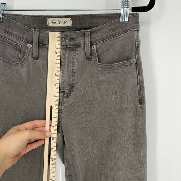 Madewell 9" High Rise Skinny Fit Jeans Womens Size 26 Stretch Raw Hem Denim Gray - Picture 11 of 12
